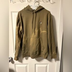 Volcom Men's Olive Drawstring Hoodie with Kangaroo Pocket